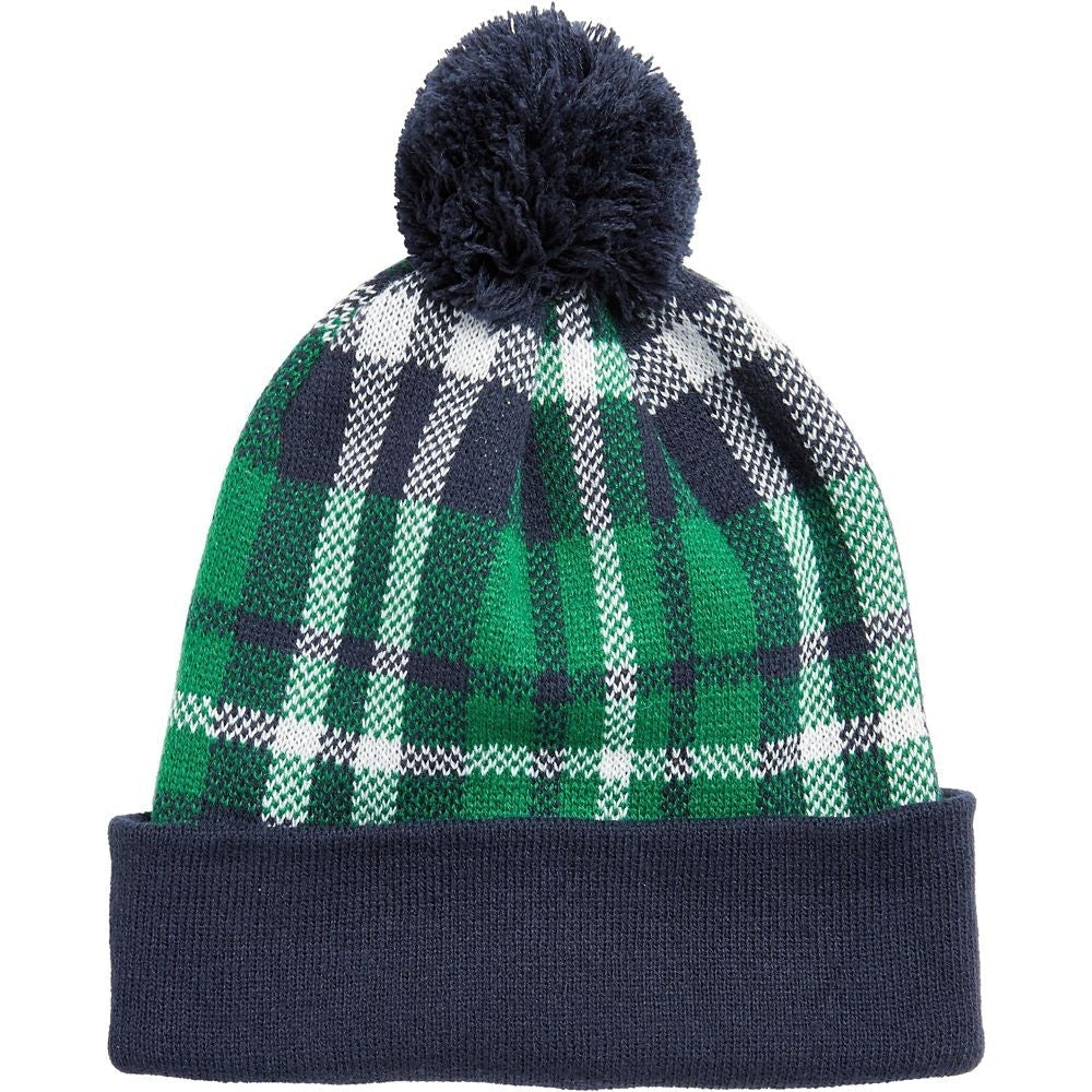 St. Patrick's Day Plaid Beanie - Green