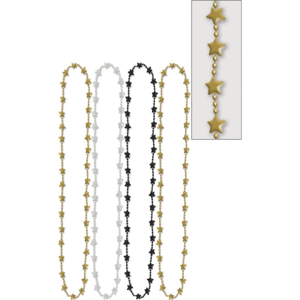Star Shaped Necklaces - Black, Silver & Gold