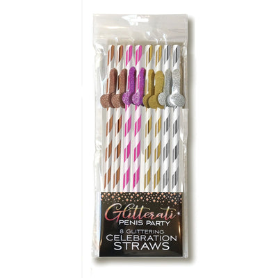 Straws - Glitterati Penis Party Tall