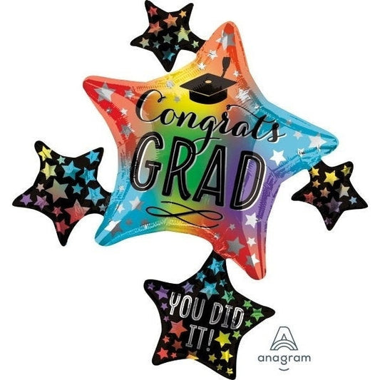 Foil Balloon - Super Shape Colorful Grad Cluster