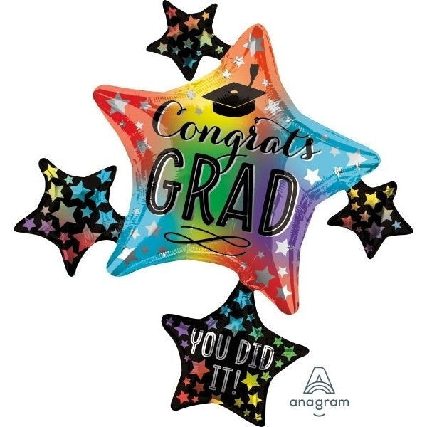 Foil Balloon - Super Shape Colorful Grad Cluster