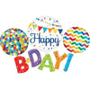 Super Shape Foil Balloon Happy B-D-A-Y Multi