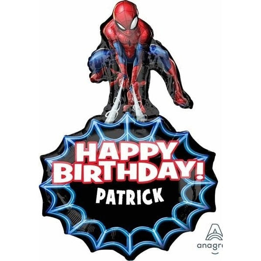 Super Shape Foil Balloon Personalized Spider-Man