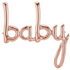 Super Shape Foil Balloon Rose Gold Baby Script