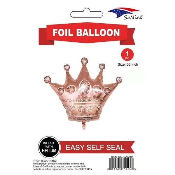 Super Shape Foil Balloon Rose Gold Crown