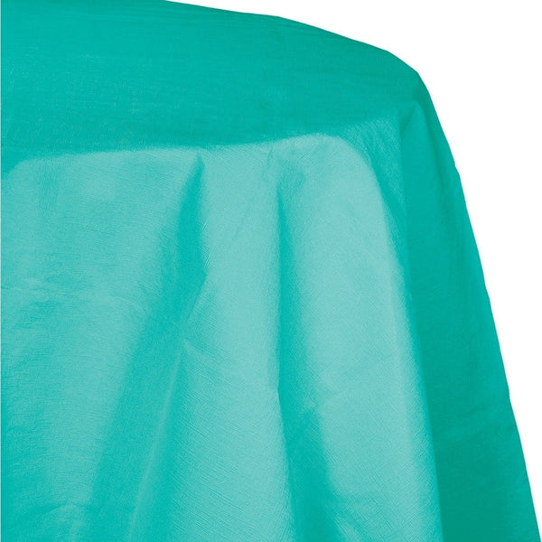 Teal Lagoon OCounty Round Plastic Tablecloth 84" Round