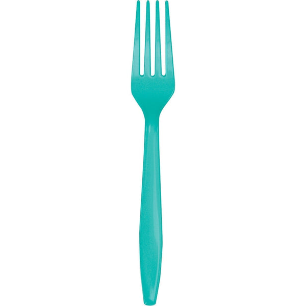 Teal Lagoon Plastic Forks