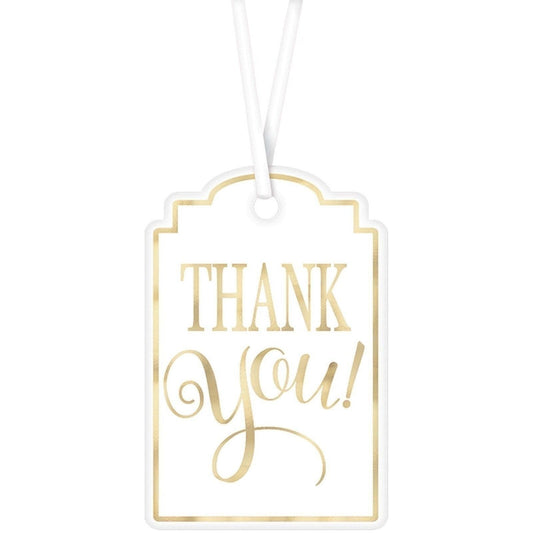 " Thank You" Printed Tags - White