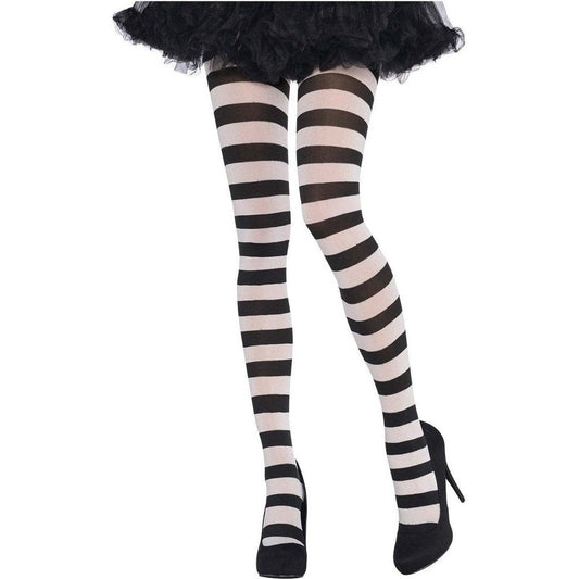 Black & White Wide Striped Tights