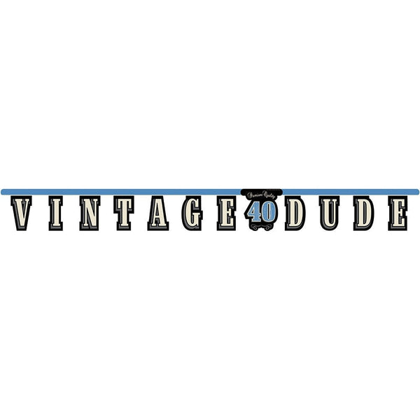 Vintage Dude 40Th Birthday Banner
