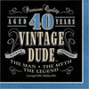 Vintage Dude 40Th Birthday Napkins