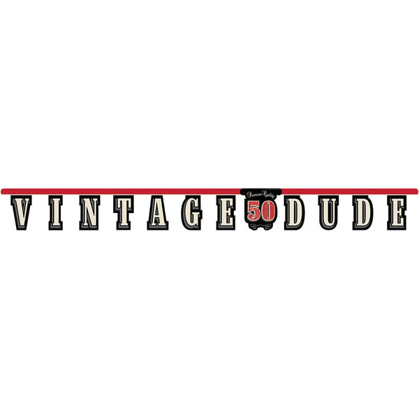 Vintage Dude 50Th Birthday Banner
