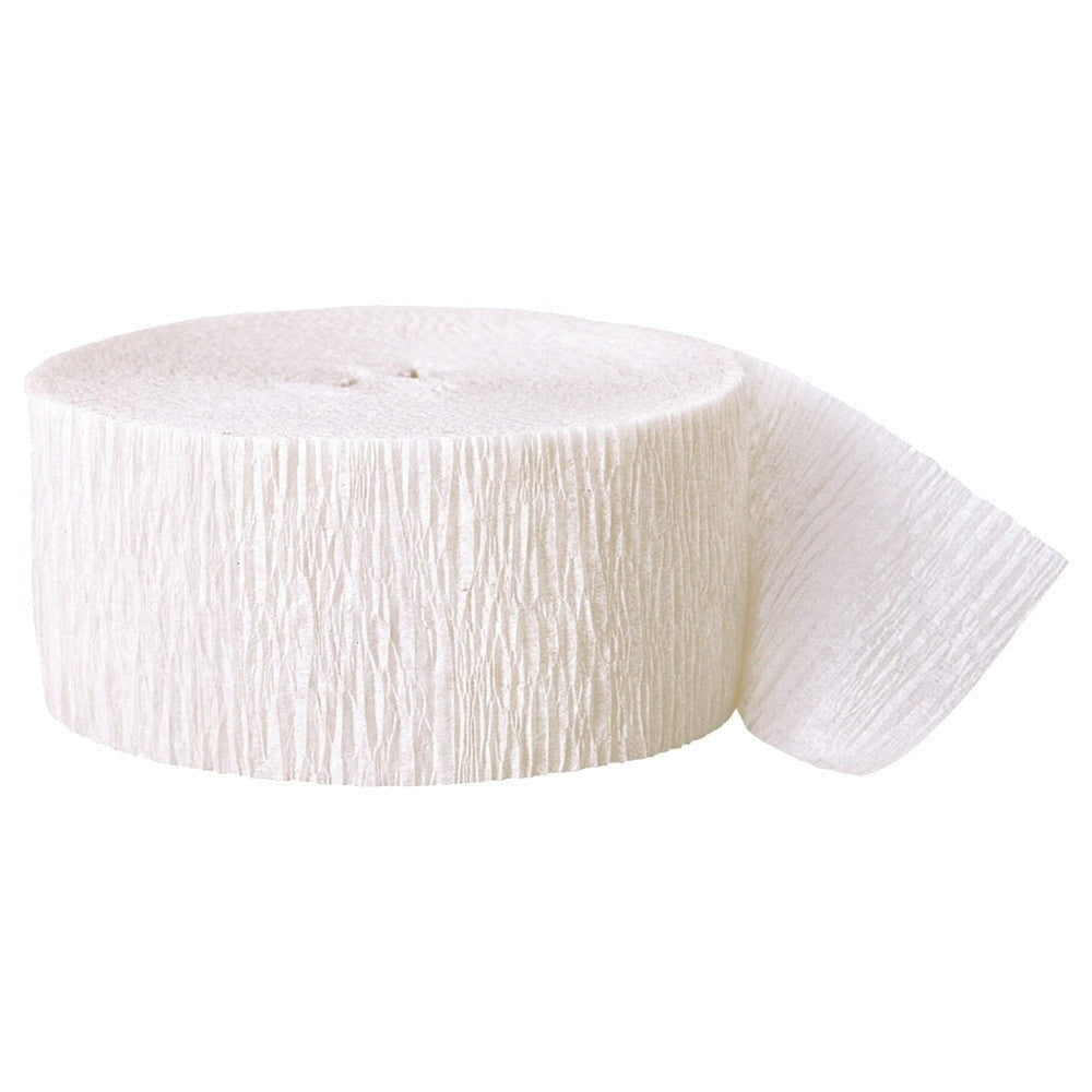 White Crepe Streamer, 81 Ft