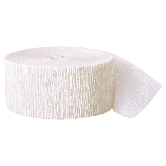 White Crepe Streamer, 81 Ft