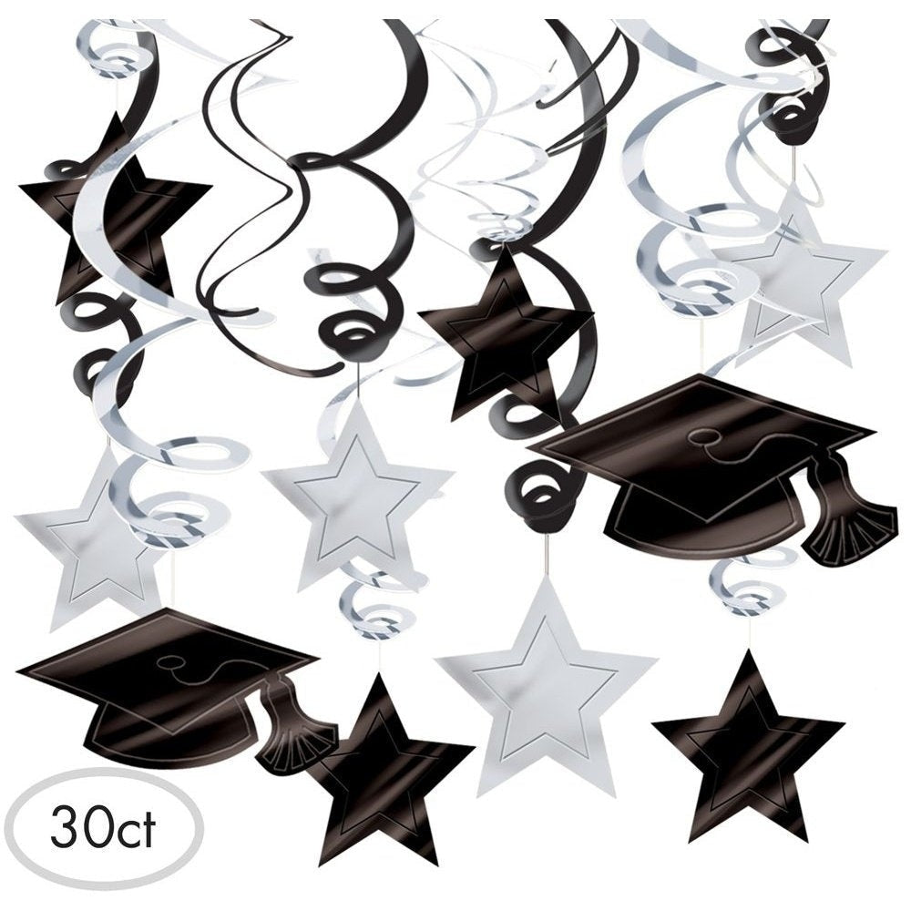 White Hanging Foil Swirl Decoration Mega Value Pack