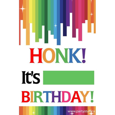 Yard Sign - Fill-In-The-Blank Rainbow Birthday