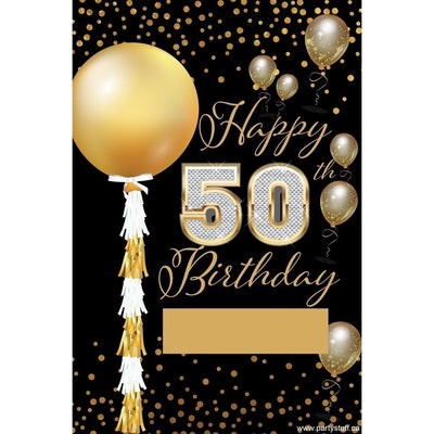 Yard Sign - Fill-In-The-Blank Sparkling Birthday 50