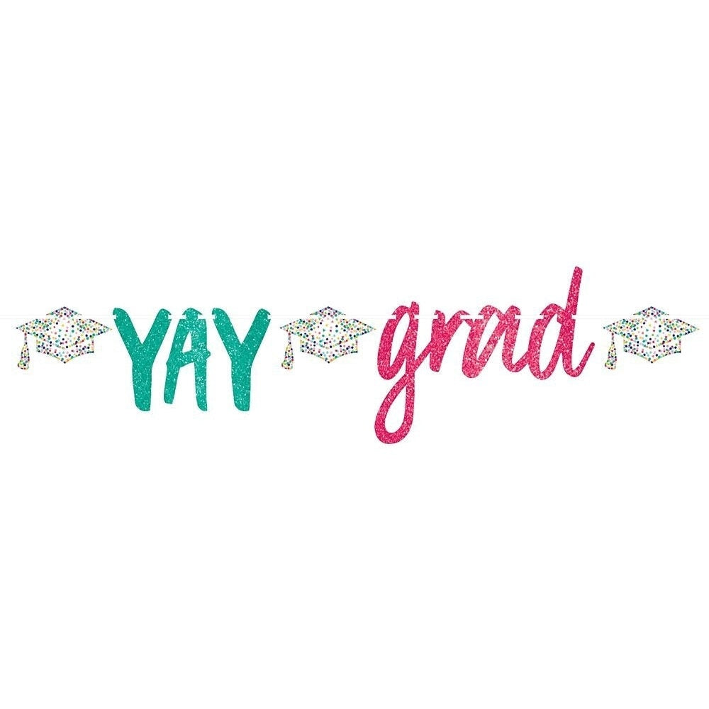 Yay Grad Glitter Script Letter Banner – Party Stuff